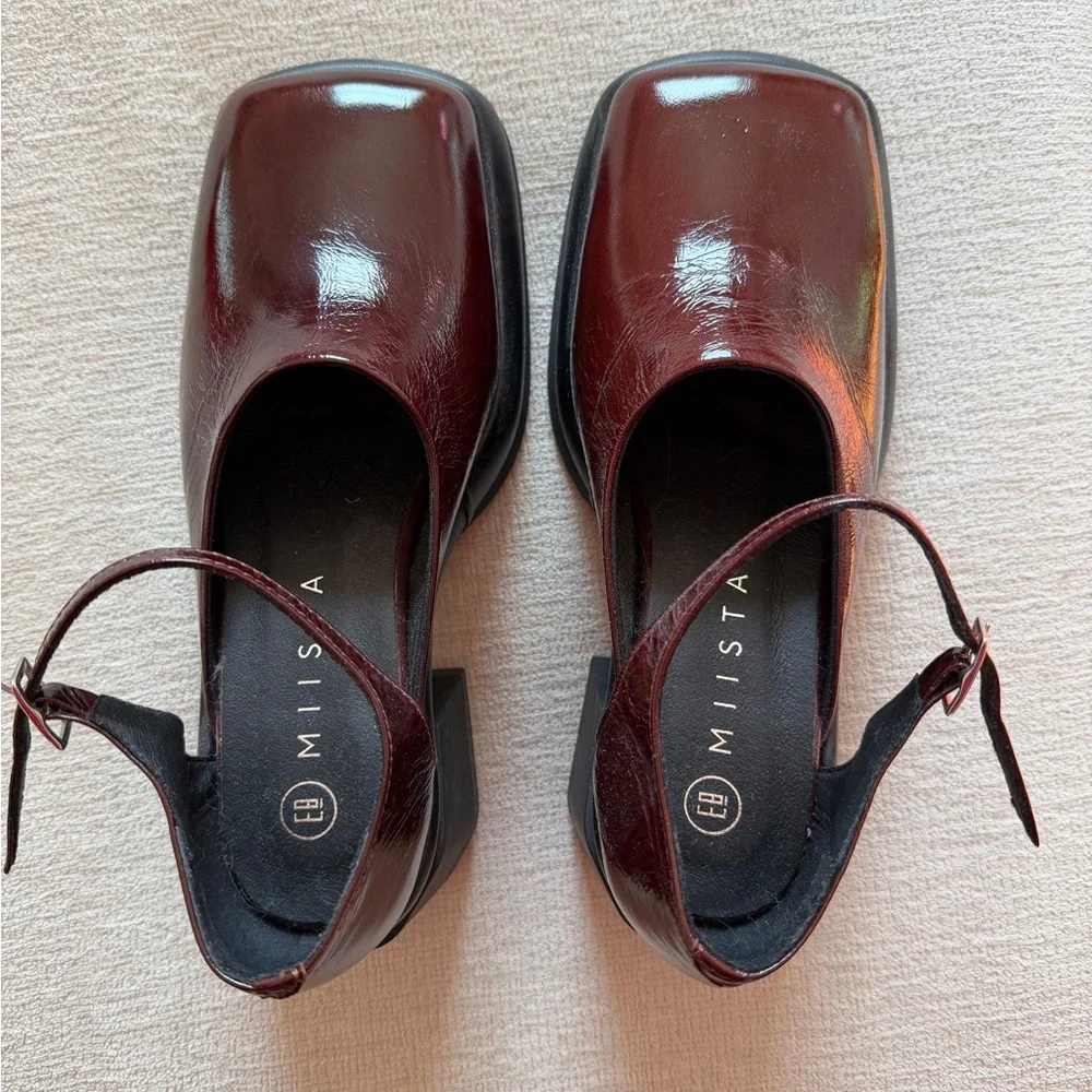 Miista E8 Coral Mary Janes in Burgundy / New Brown - Picture 5 of 10